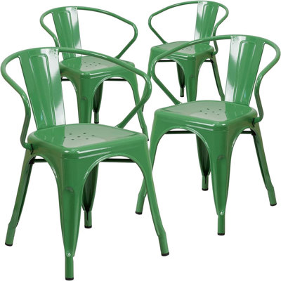 Roy Vintage Style Dining Chair - Modern Galvanised Steel