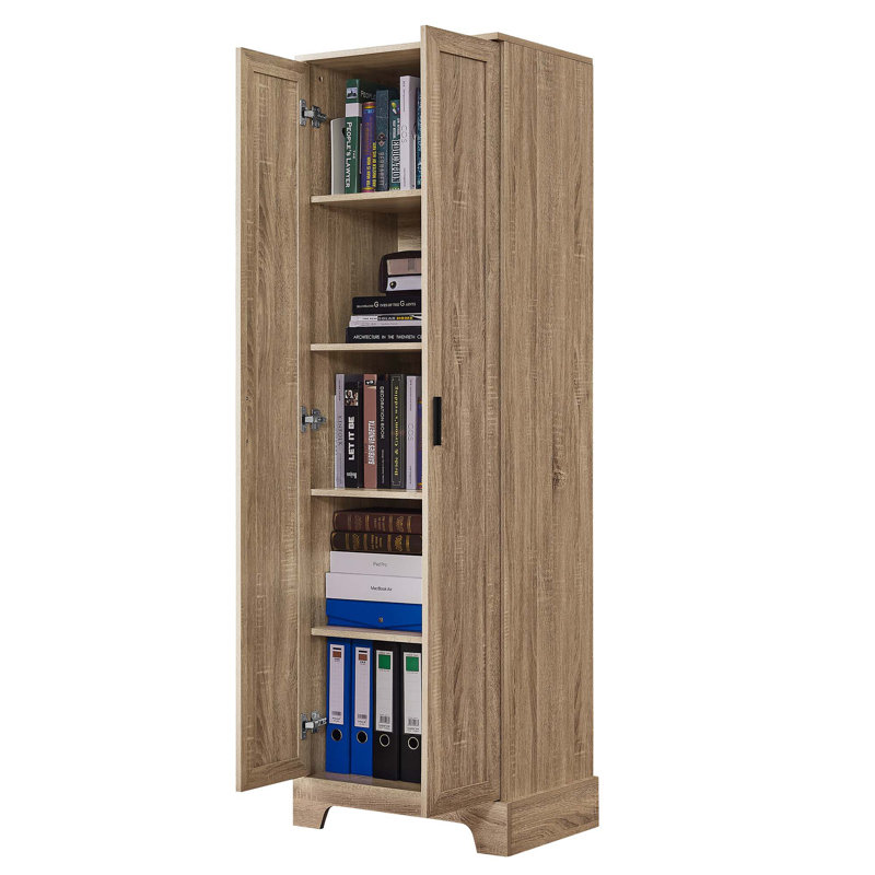 Armoire de rangement avec deux portes pour la salle de bain, Brun