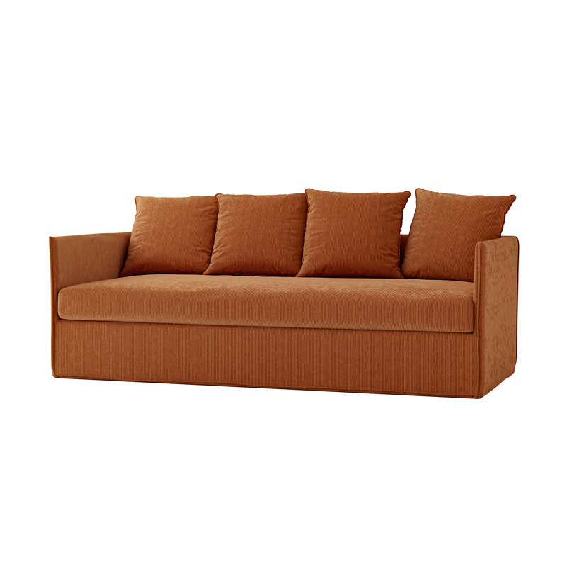 Boduram 80'' Sofa, Rust Corduroy