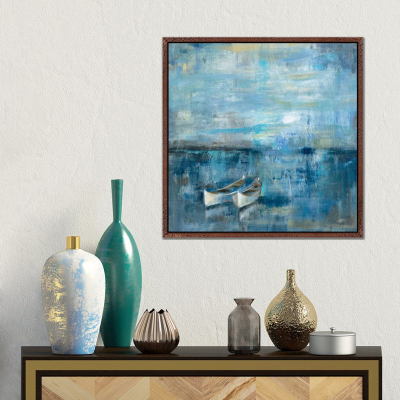 Two Boats by Silvia Vassileva - Gallery-Wrapped Canvas Giclée on Canvas, Classic Wood Floater Framed, 45.72 cm H x 45.72 cm W