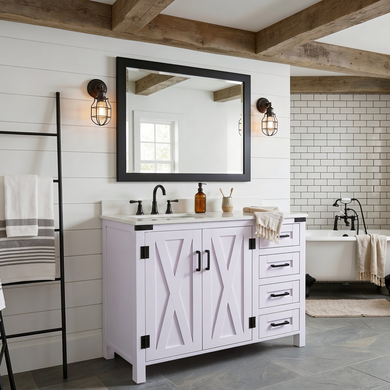 Jahnel 36'' Single Bathroom Vanity with Marble Top