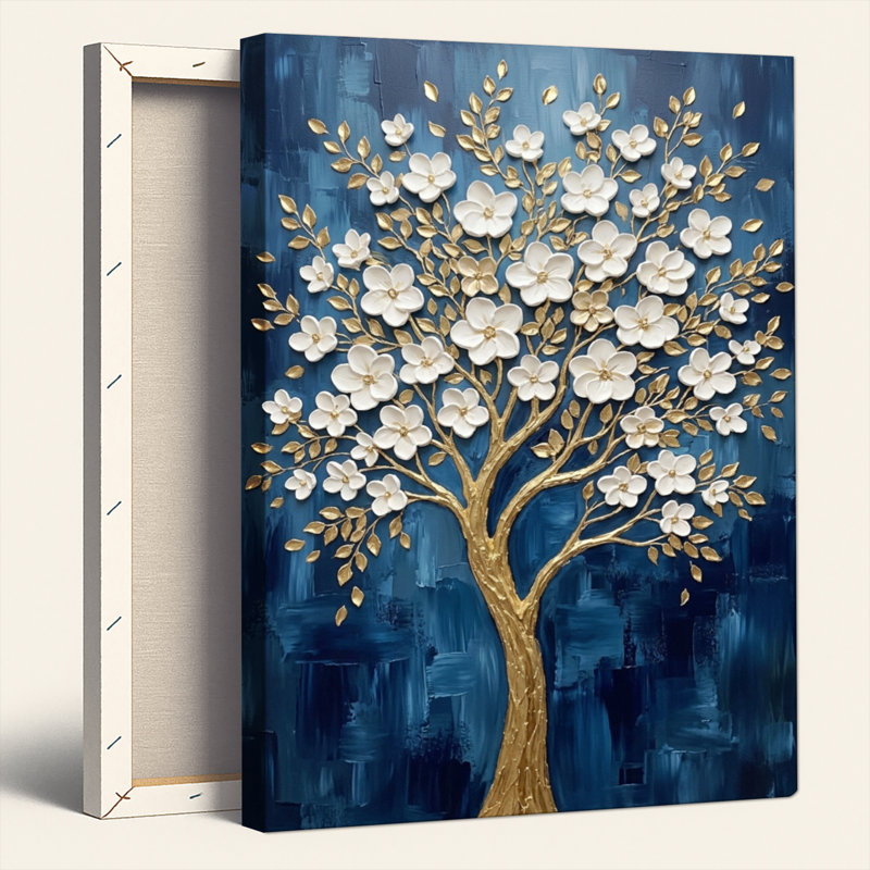 Ensemble de 1 tableau sur toile Arbre d'or, H 24 po x l 18 po, Wrapped Canvas