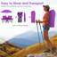 Chaise de camping portable double avec parasol ajustable amovible, sac de transport - mauve-1960297618