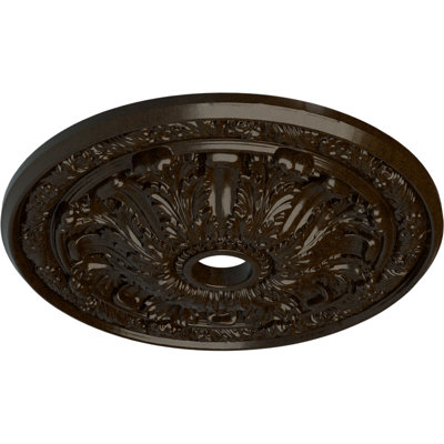 Endurathane Flagstone Ceiling Medallion, 30"OD x 3 7/8"ID x 3 1/4"P (Fits Canopies up to 3 7/8"), Hand-Painted Bronze Finish