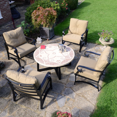 Provence 110cm COFFEE Table with 4 WINDSOR DELUXE LOUNGE Chair