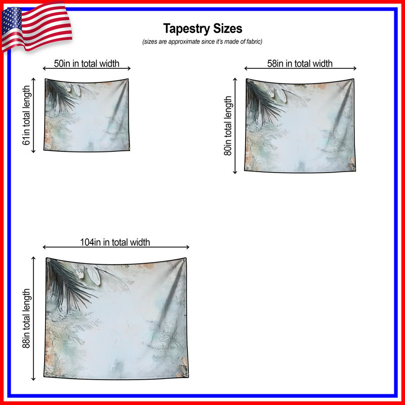 Pinecone Eucalyptus Arrangement Wall Tapestry - Pinecone Wall Decor, 68in H x80in W with 4 Grommets