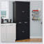 Armoire de rangement moderne autoportante avec 4 portes, un tiroir et 2 tablettes réglables pour une utilisation polyvalente à la maison