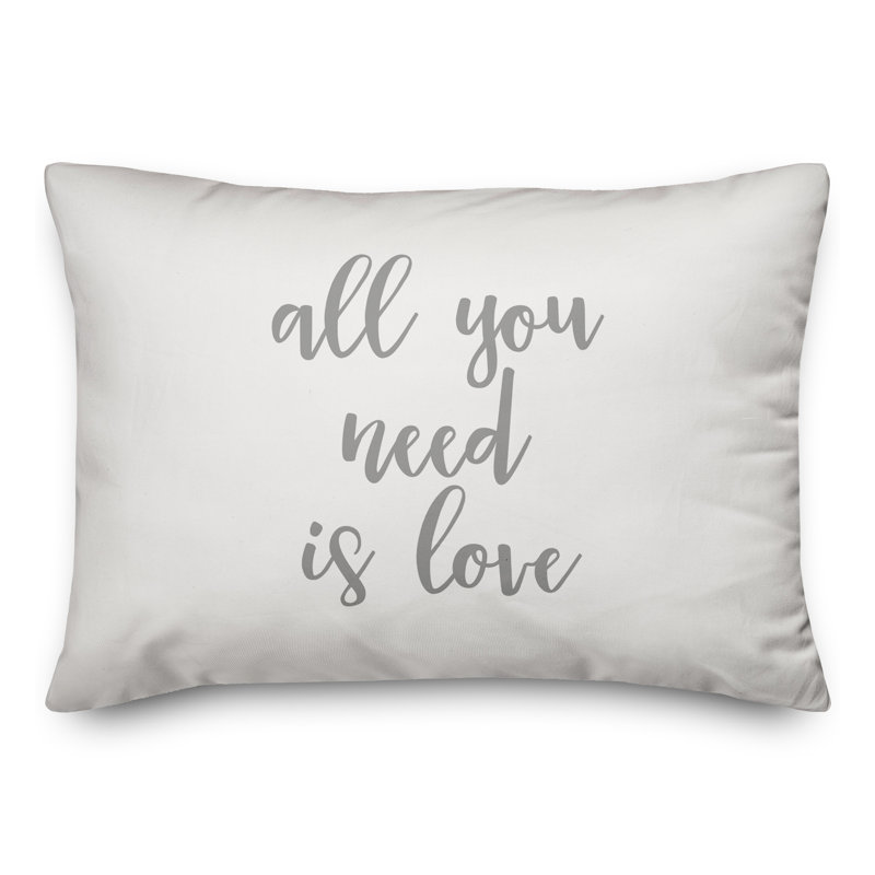  Coussin All All Need Is Love, Gris / blanc