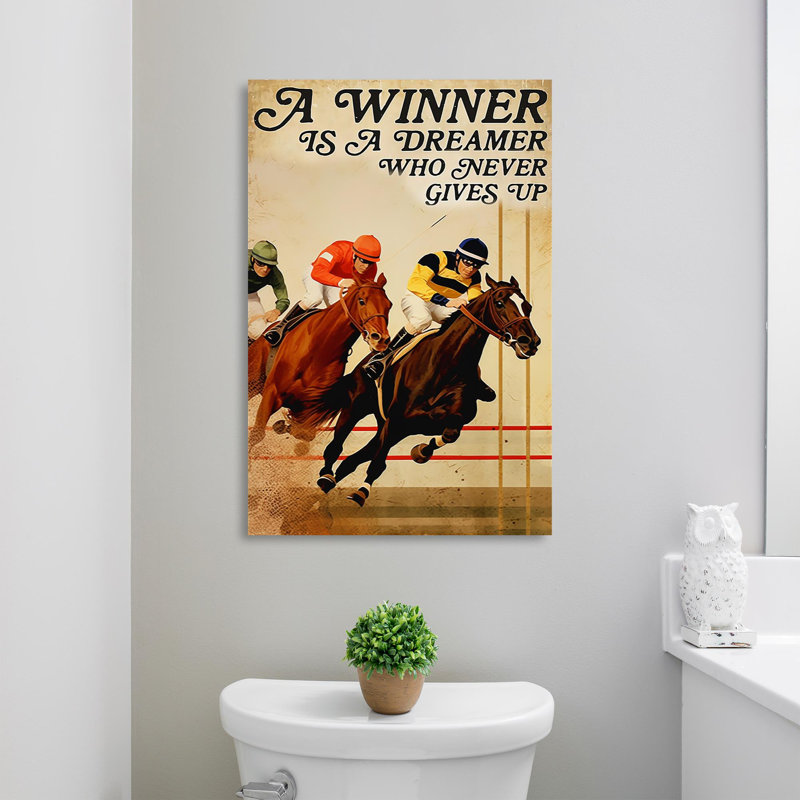 «Horse Racing a Winner Is a Dreamer», impression sur toile tendue, L 24 po x H 36 po