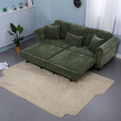 In 1 Convertible Sofas, Chenille Modern Sleeper Couch For Home