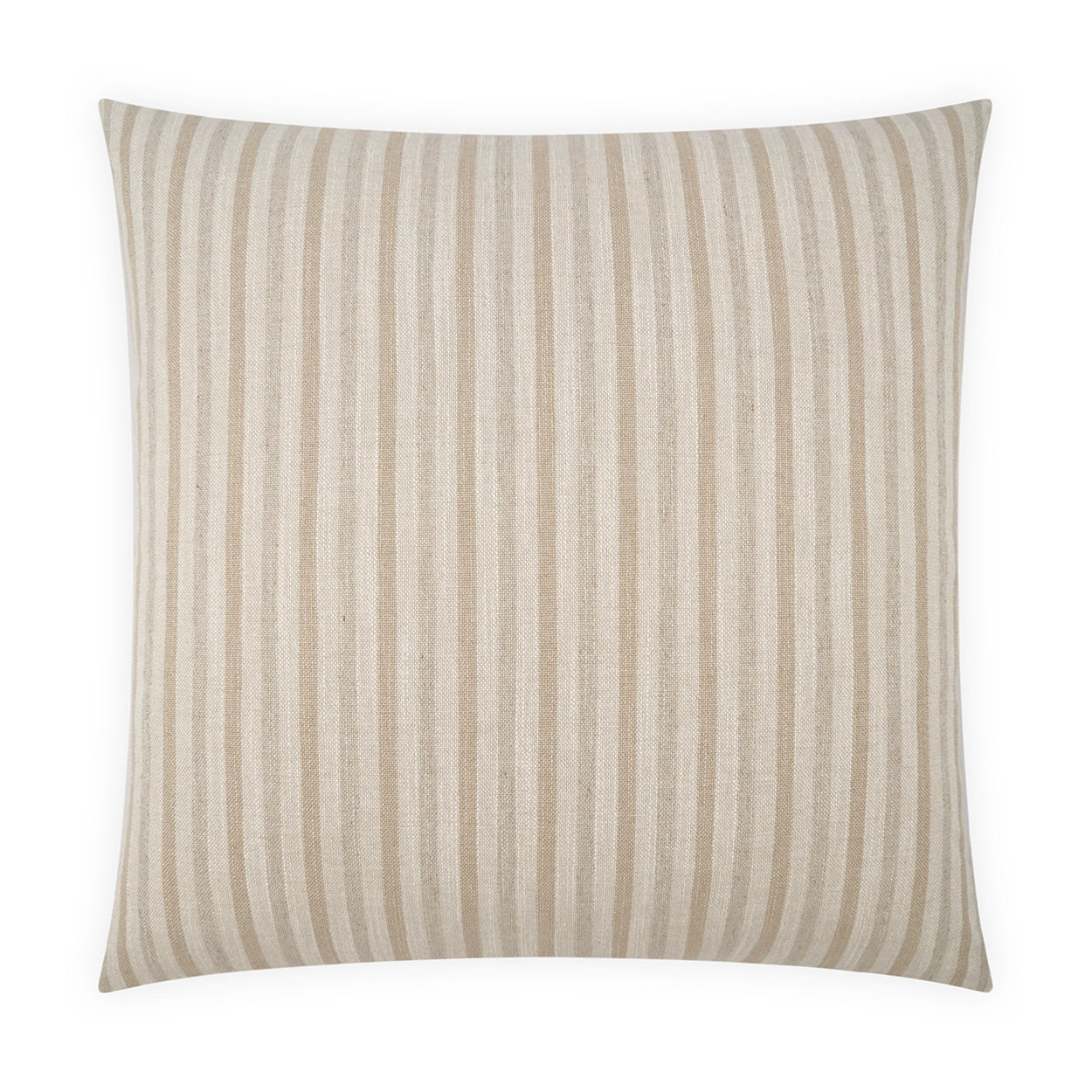Harrison Striped Throw Pillow, Square 20", Ivory