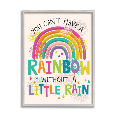 " Can't Have Rainbow Without Rain Phrase Inspirational Kids "