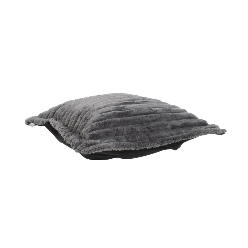 Puff Ottoman Cover & Cushion Shar Pei,  Charcoal/Black