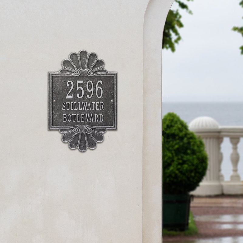 Signature Series 3-Line Wall Address Plaque, Smoke Gray, Gray, Yes