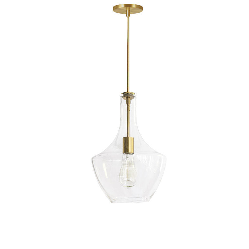 Luminaire suspendu 1 lumière Petalite, Laiton vieilli