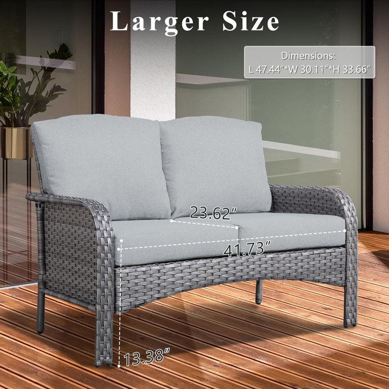 6 - Person Outdoor Seating Group With Cushions, Dark Gray
