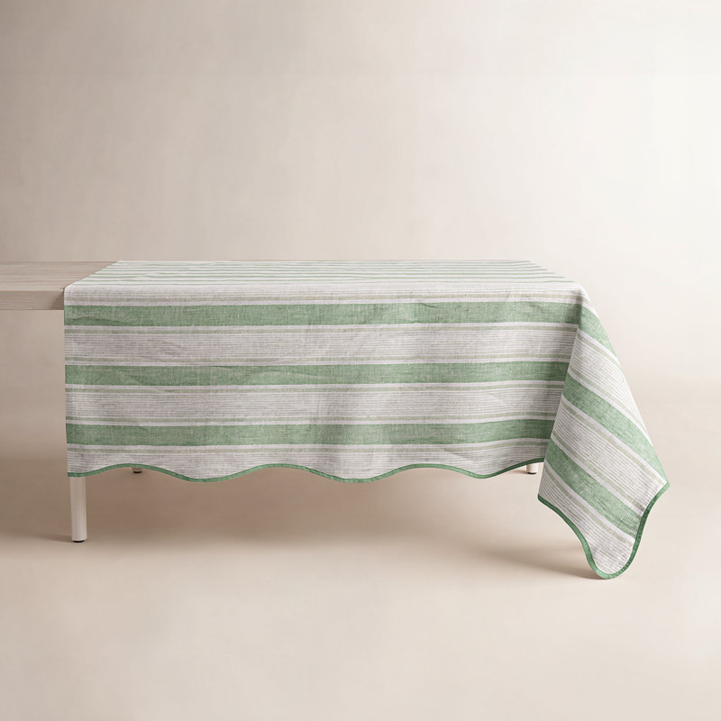 Cabana Stripe 60" x 120" Tablecloth, Seagrass