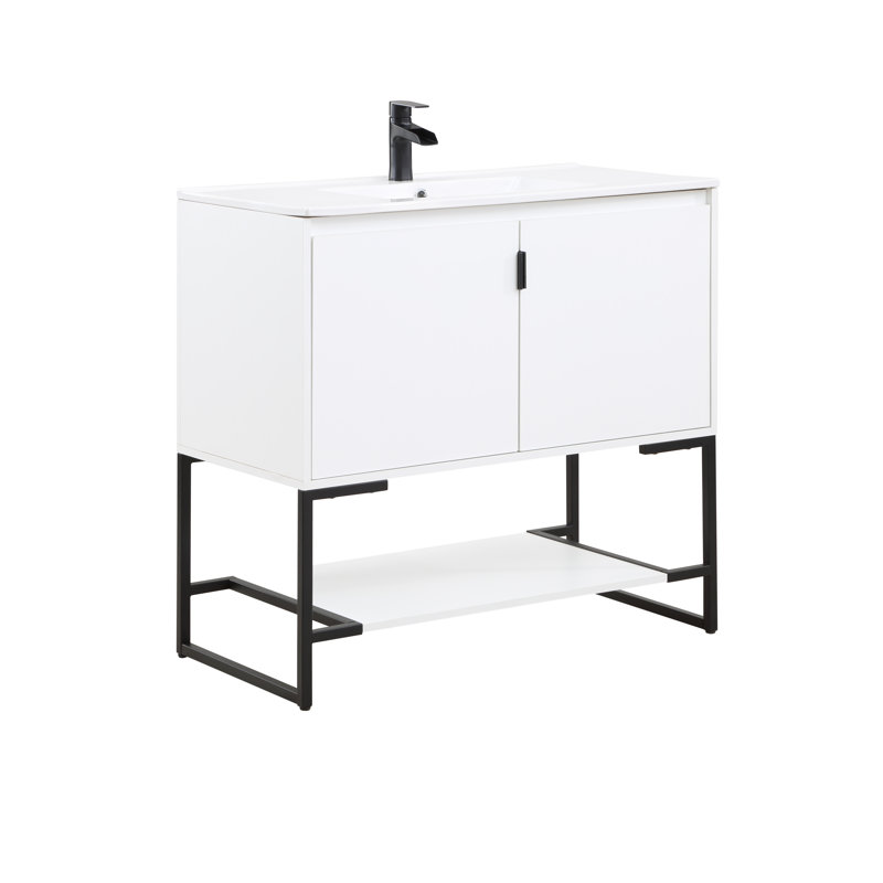 Scarsdale 36" W x 18.25" D x 37.75" H Modern Single Bathroom Vanity in White, White