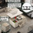 Modern Lift-Up Coffee Table with 4 Stools Set for Living Room Expandable 1 Hidden Storage