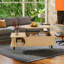 Table basse à plateau relevable en bois avec compartiment caché et grande tablette de rangement-133962513