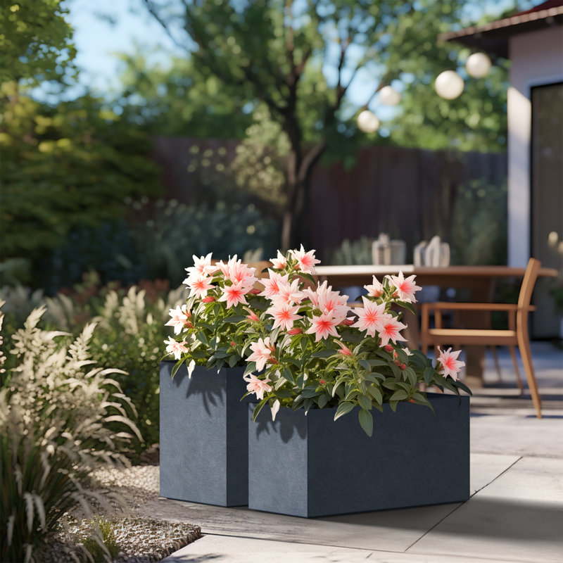 Luecille Handmade Planter Box, Granite Gray