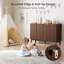 Buffet 55 po Seyla avec pieds en bois massif et 2 tablettes réglables, quatre portes cannelées courbées-697115581