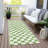 Machine Washable Indoor/Outdoor Xhevrie Green Rug-1774251951