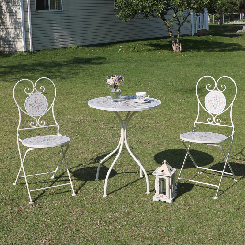 Patio Bistro Set,  Outdoor Bistro Set for 2 Persons, Small Patio Table and Chairs for Balcony Garden,Dining Table and Chairs Set
