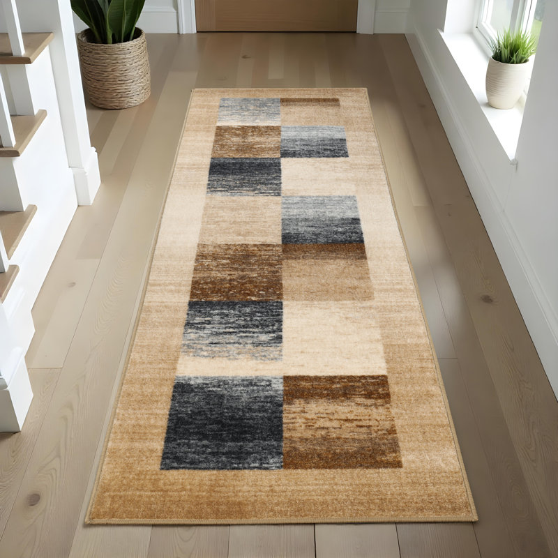Tapis de couloir intérieur antidérapant 100% nylon Childers, Tapis de couloir 2 pi 7 po x 8 pi
