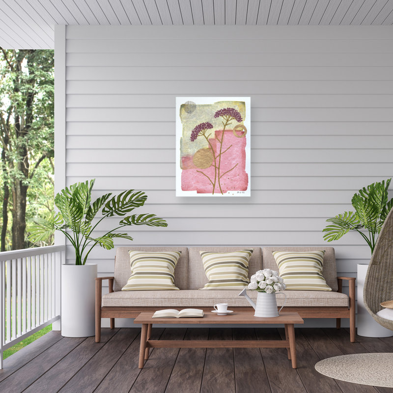 Jocelyn Benford, jolie toile d'extérieur rose, H 14 po x l 19 po