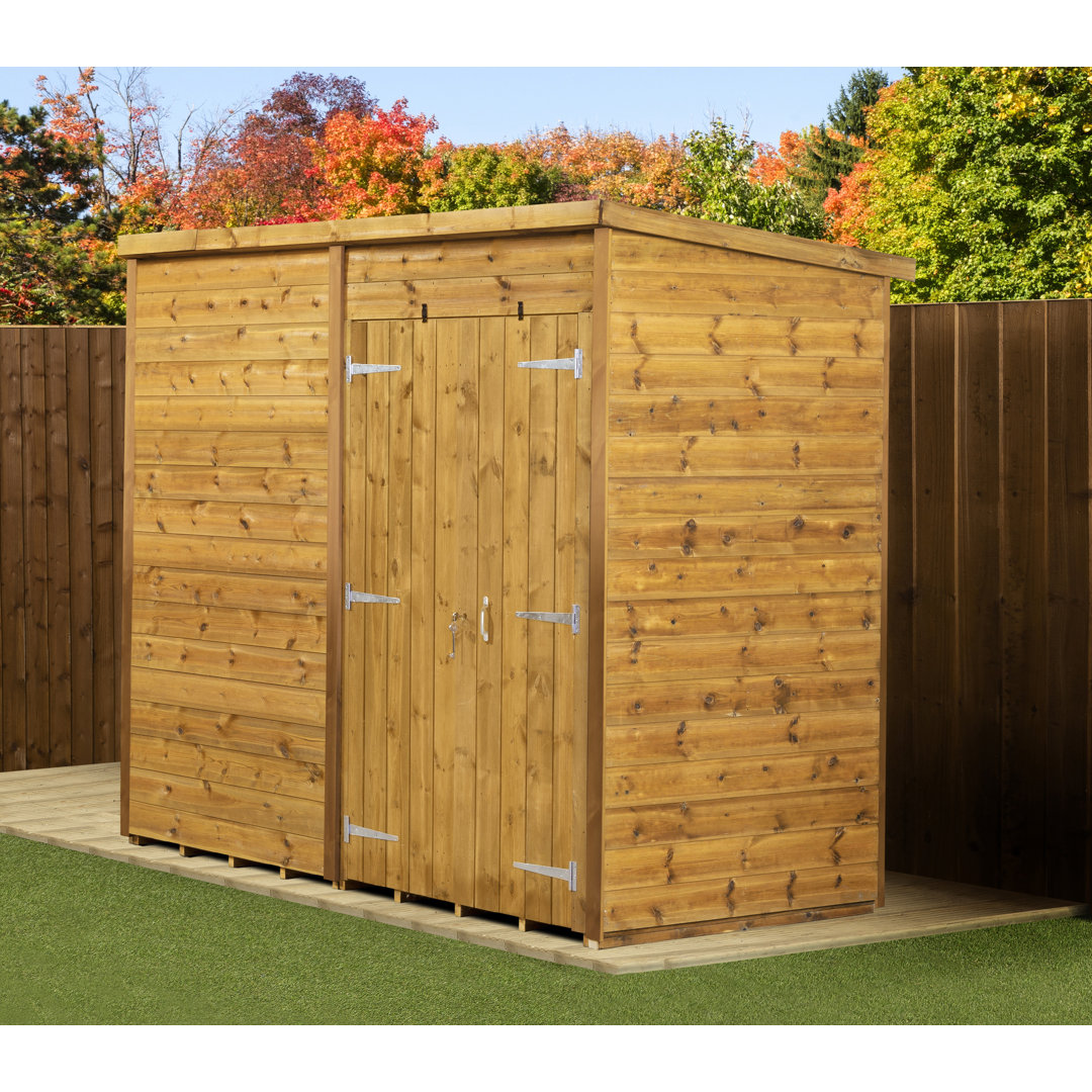 Modular Pent Garden Shed No Windows  Double Door