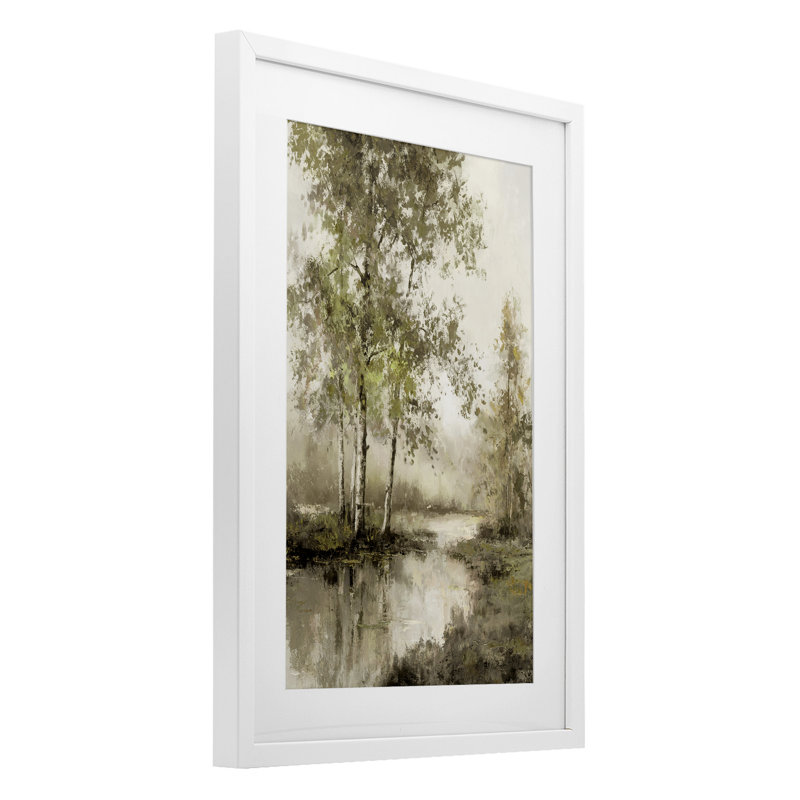 «Natural Spring Forest River», reproduction encadrée sous verre, conception de T.C. Chiu, H 20 po x l 14 po