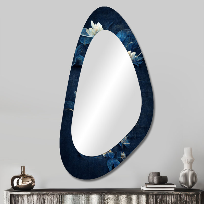 Calion Bouzov - formes asymétriques florales - grand miroir mural traditionnel