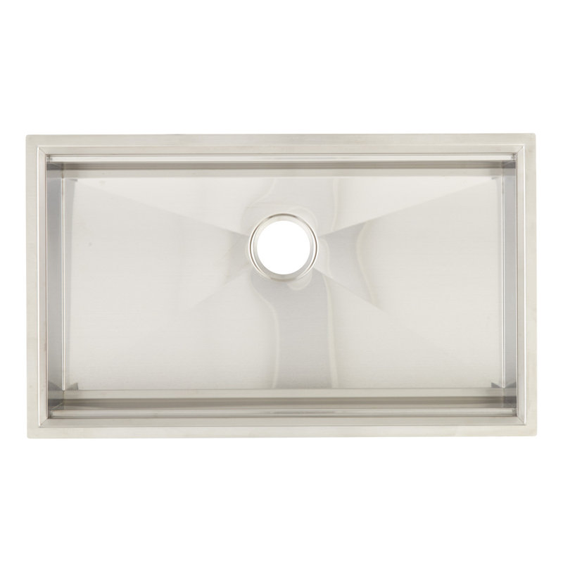 Signature Hardware 32'' Single Bowl Stainless Steel Undermount Kitchen Sink