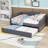 Upholstered Daybed with Trundle and LED Lights-202597667-202597666