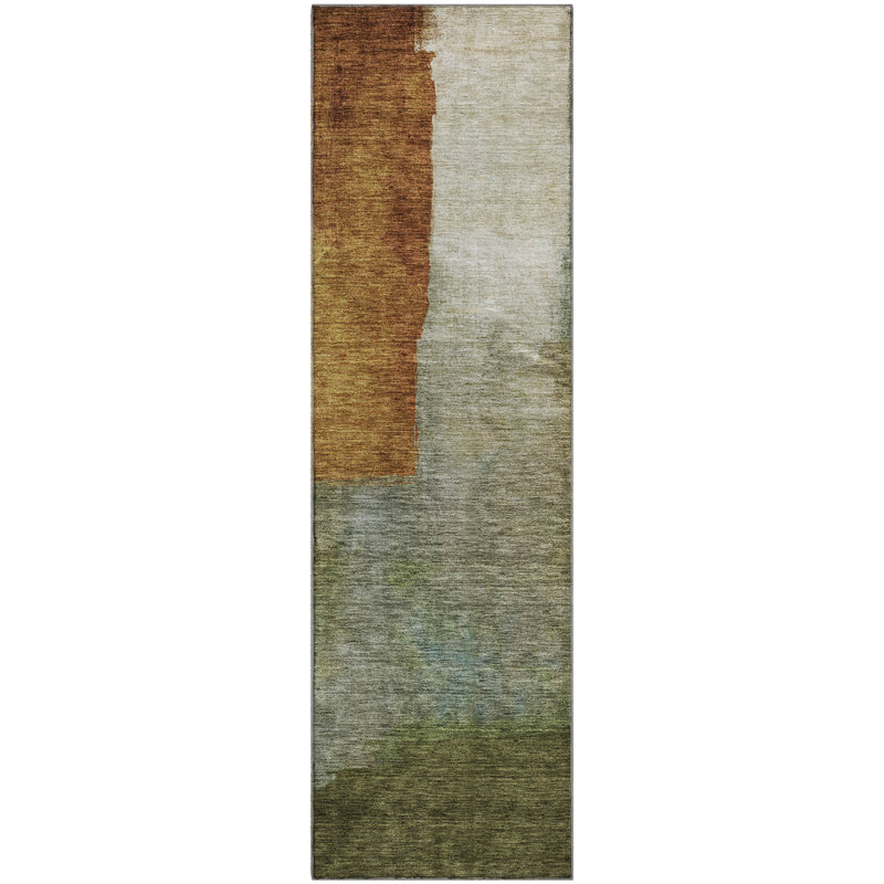 Premium Machine Washable Wayne AMF1100 Squares Rug, Tapis de couloir 2 pi 3 po x 7 pi 6 po