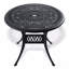 Ensemble de salle à manger 5 pièces en aluminium coulé résistant aux intempéries, comprenant 4 chaises pivotantes et une table ronde de 35,43 po avec structure noire-707264795