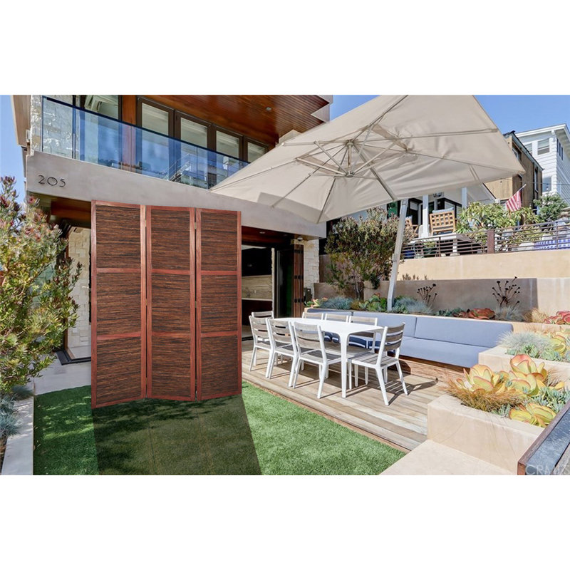 Halloran 47'' W x 67'' H 3 - Panel Solid Wood Folding Room Divider