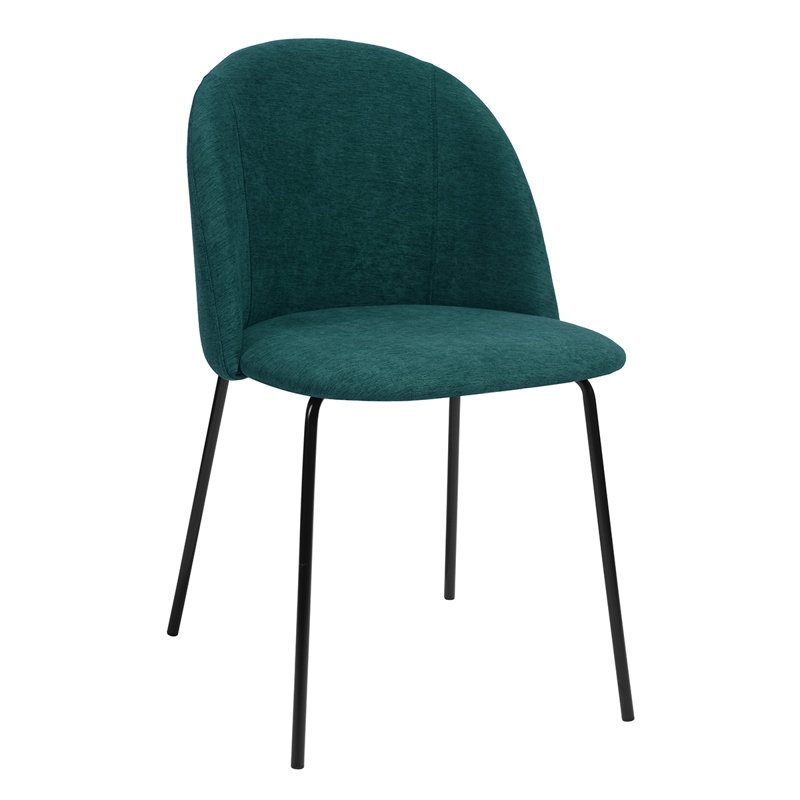 Fiddlewood 48cm H Cotton Upholstered Side Chair, Teal