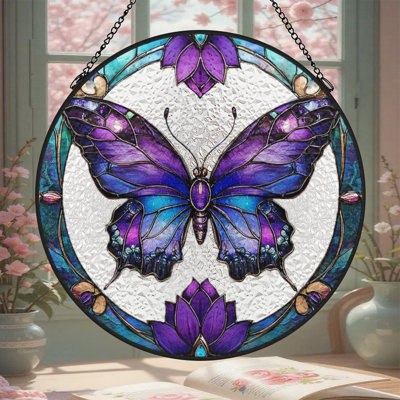 Panneaux de vitrail papillon pour fenêtre