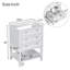 Meuble-lavabo 24 po sans lavabo, base seulement, structure en bois massif, armoire de rangement avec tiroir et tablette ouverte, blanc