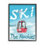 Ski Trolly The Rocky Mountains Winter Blue Grey Farmhouse, surdimensionné, estampe numérique sur toile, art texturé par Ziwei