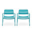 Fauteuil en fer turquoise : une parenthèse de détente dans votre jardin, profondeur 61,2 cm, largeur 67,2 cm, hauteur 65,2 cm, poids 6,5 kg.