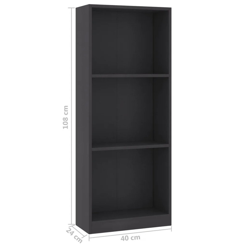 Treviso 108 cm H x 40 cm W Standard Bookcase, Grey