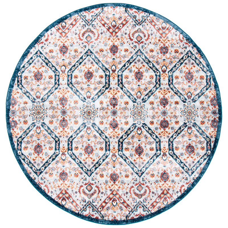 Holla Performance Damask Rug, Round 6'7"
