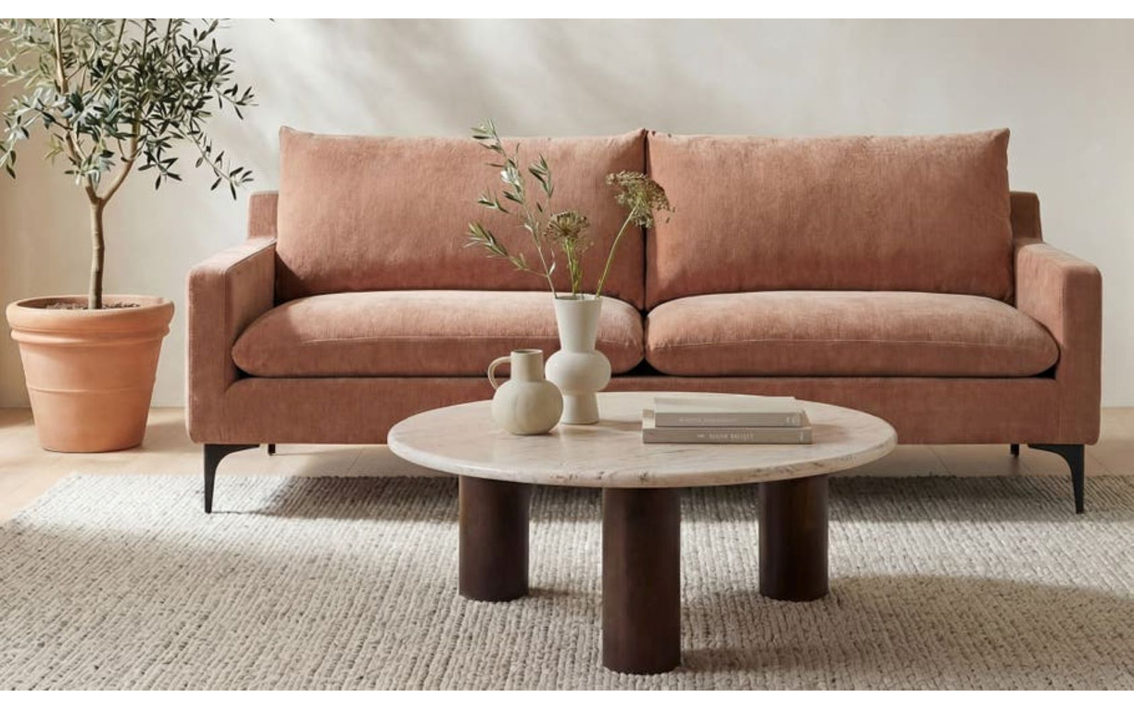 Almeta 80'' Upholstered Sofa, Heritage Pink