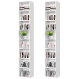 Brenya 8-Tier Thin and Tall Bookshelf with Open Adjustable Shelf