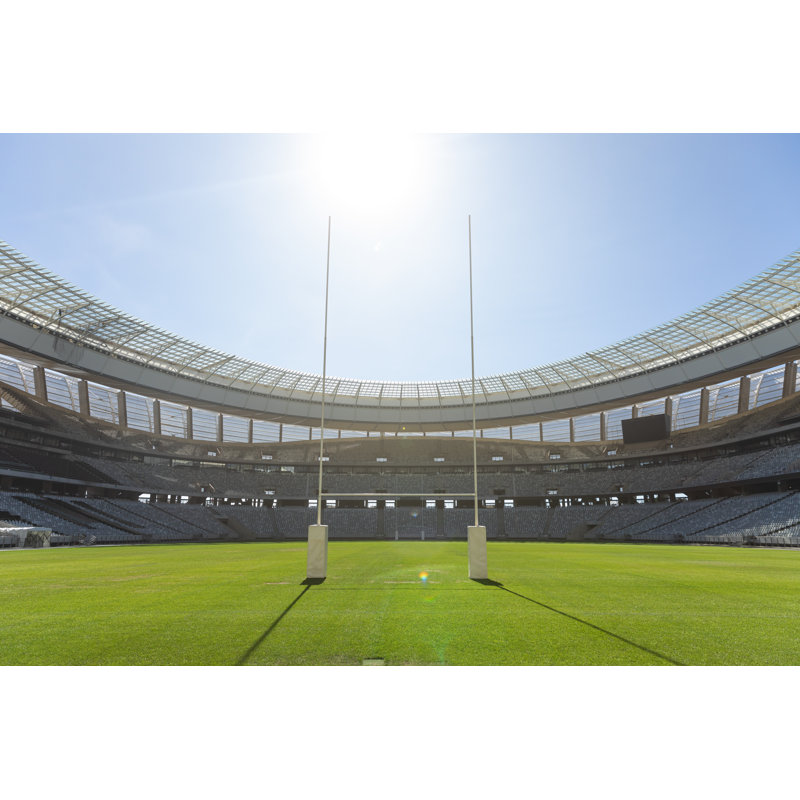 Rugby Goal Post On A Sunny Day In The Stadium - Wrapped Canvas Print, 51cm H x 76cm W