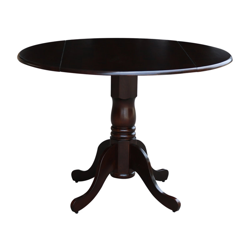 Philipston Extendable Round Solid Wood Dining Table, Rich Mocha, Rich Mocha