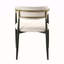 Ensemble de 2 chaises d'appoint en lin beige et finition noire